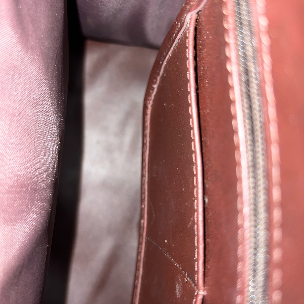 Vintage Brighton Leather Denim Satchel With Hearts Accents - Picture 6 of 8